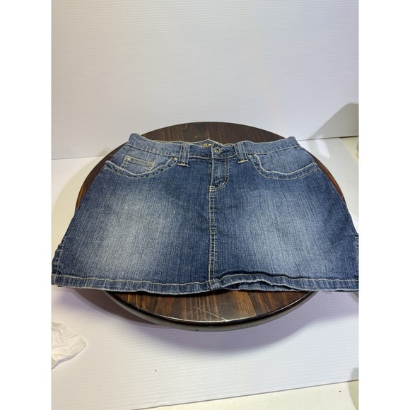 Hydraulic Dresses & Skirts - Y2K Hydraulic Micro Mini Skirt Denim Jean Skirt W/Side Vents ButtonZip Size 7/8